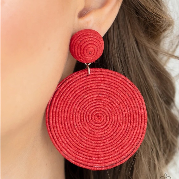 Paparazzi Circulate The Room - Red Post Earrings